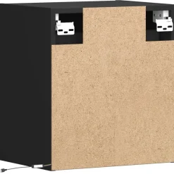 vidaXL Mueble de TV de pared con luces LED 41x31x45 cm Negro Hot