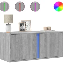 vidaXL Muebles Tv-Mueble de TV de pared con luces LED 80x31x35 cm