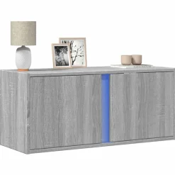 vidaXL Muebles Tv-Mueble de TV de pared con luces LED 80x31x35 cm