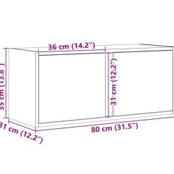 vidaXL Muebles Tv-Mueble de TV de pared con luces LED 80x31x35 cm