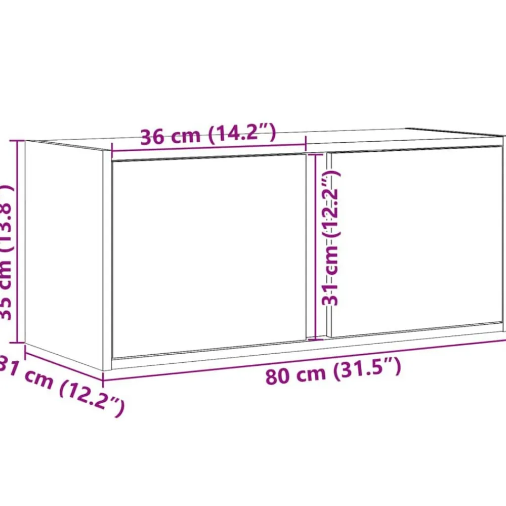 vidaXL Muebles Tv-Mueble de TV de pared con luces LED 80x31x35 cm