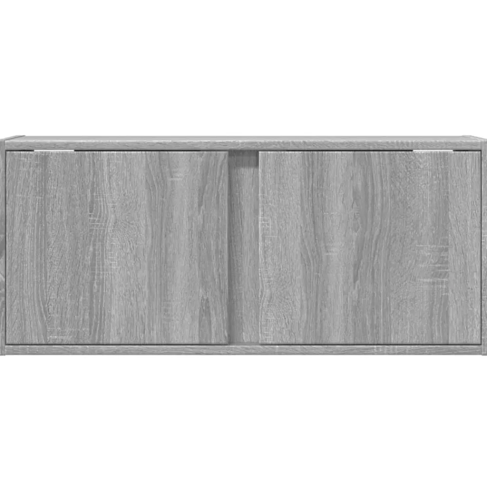 vidaXL Muebles Tv-Mueble de TV de pared con luces LED 80x31x35 cm