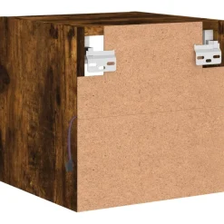 vidaXL Mueble de TV de pared con luces LED 30x28,5x30 cm Roble ahumado Hot