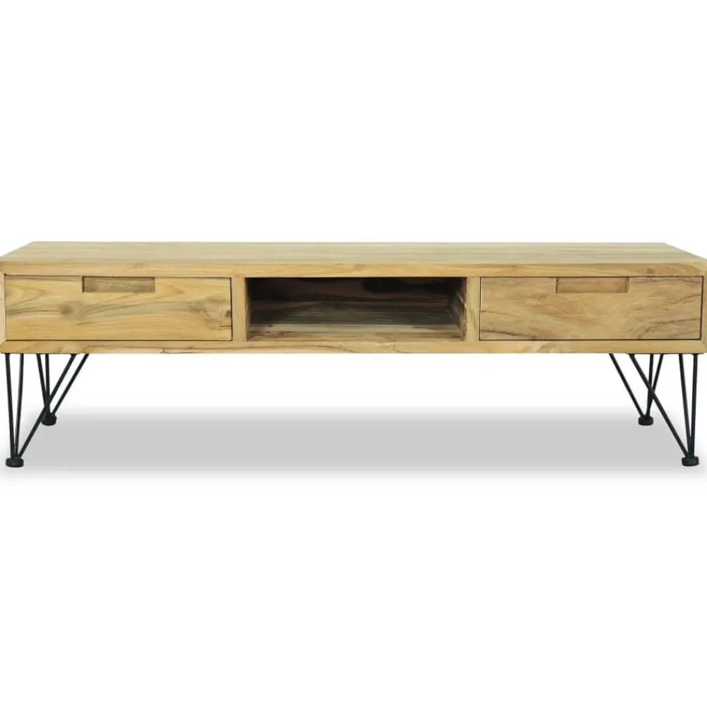 vidaXL Muebles Tv-Mueble de TV de teca maciza 120x35x35 cm