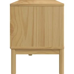 vidaXL Muebles Tv-Mueble de TV FLORO madera maciza pino marrón cera 114x43x55 cm