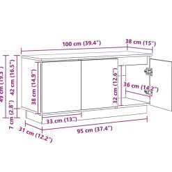 vidaXL Muebles Tv-Mueble de TV 100 x 38 x 49 cm Madera de ingeniería