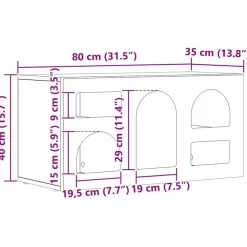 vidaXL Mueble de TV Gris Concreto 80 x 35 x 40 cm Madera de ingeniería Gris hormigón Online