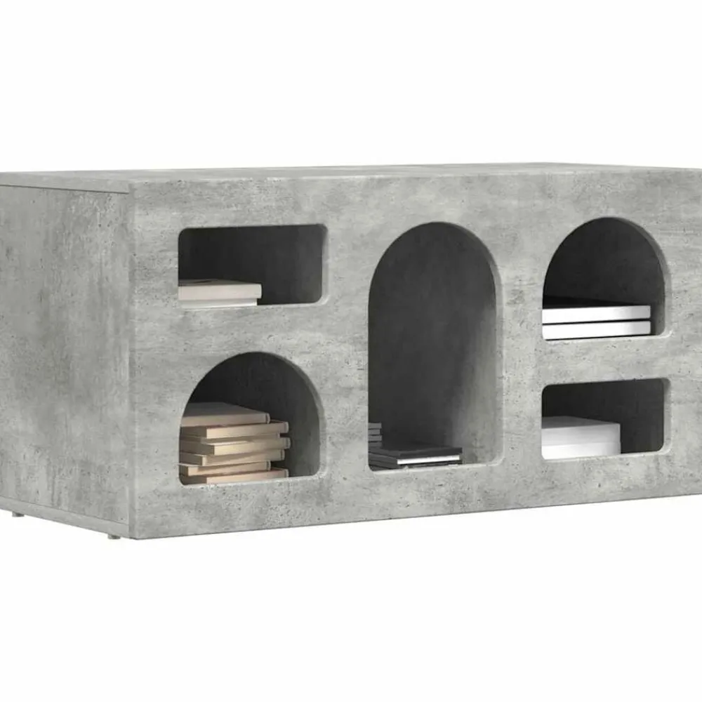 vidaXL Mueble de TV Gris Concreto 80 x 35 x 40 cm Madera de ingeniería Gris hormigón Online