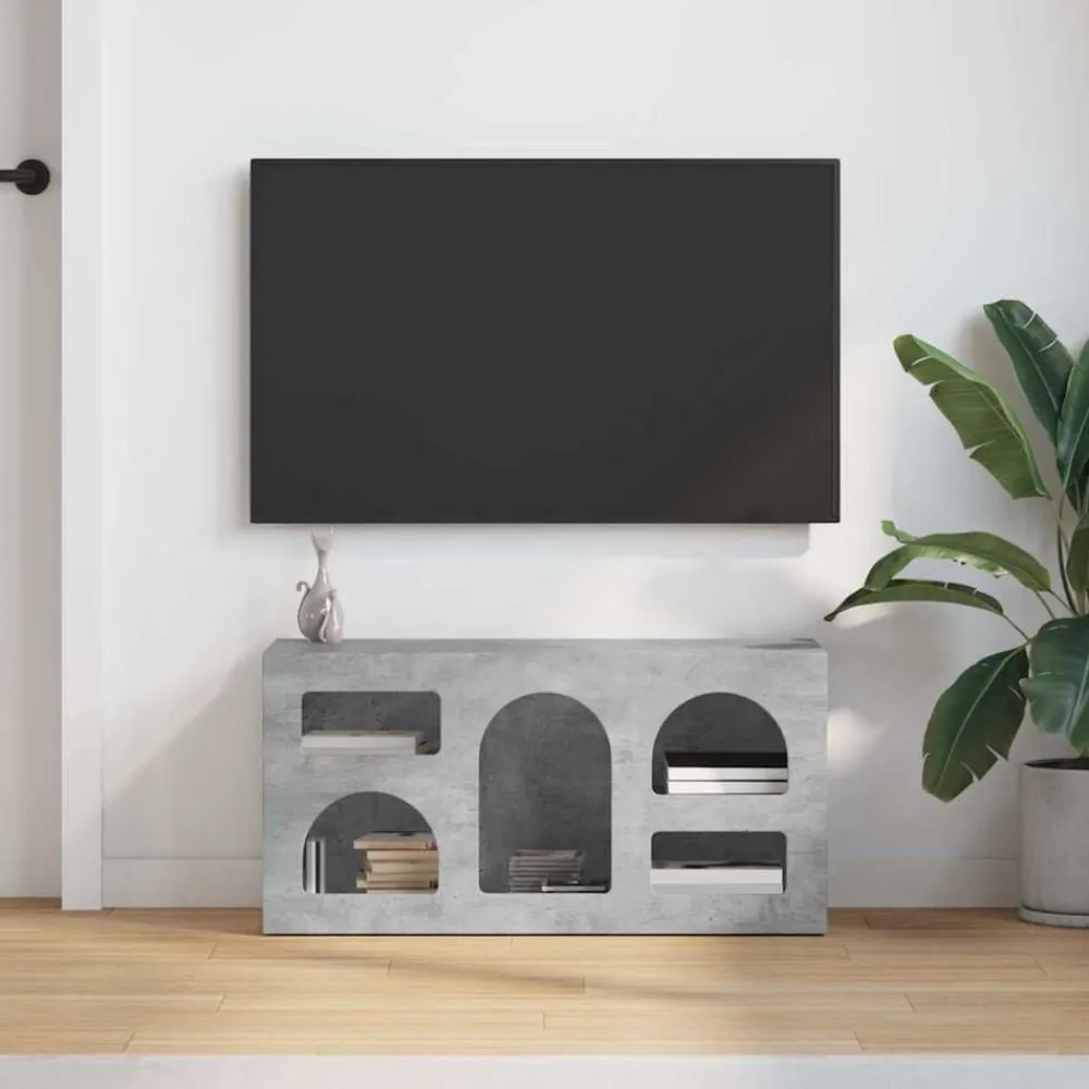 vidaXL Mueble de TV Gris Concreto 80 x 35 x 40 cm Madera de ingeniería Gris hormigón Online
