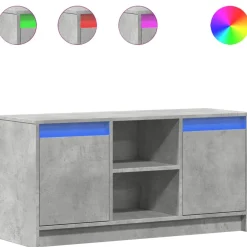 vidaXL Muebles Tv-Mueble de TV LED madera ingeniería gris hormigón 100x34x50 cm