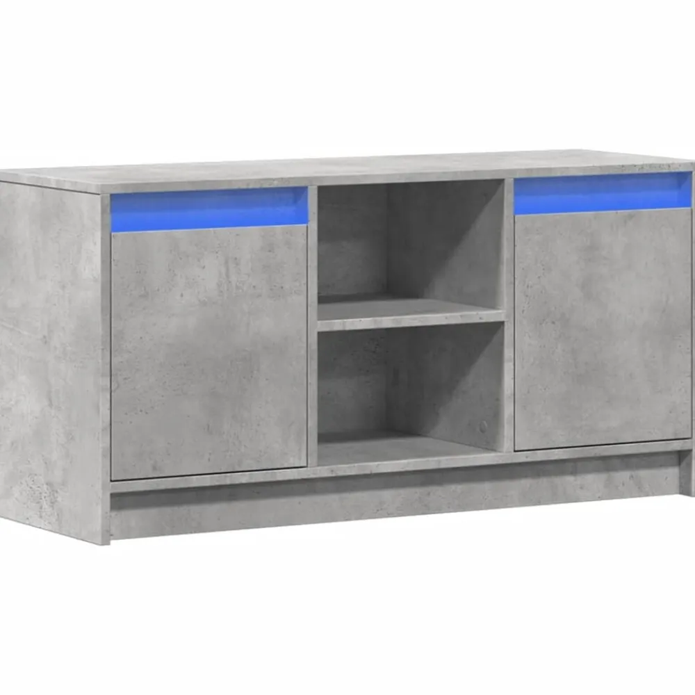 vidaXL Muebles Tv-Mueble de TV LED madera ingeniería gris hormigón 100x34x50 cm
