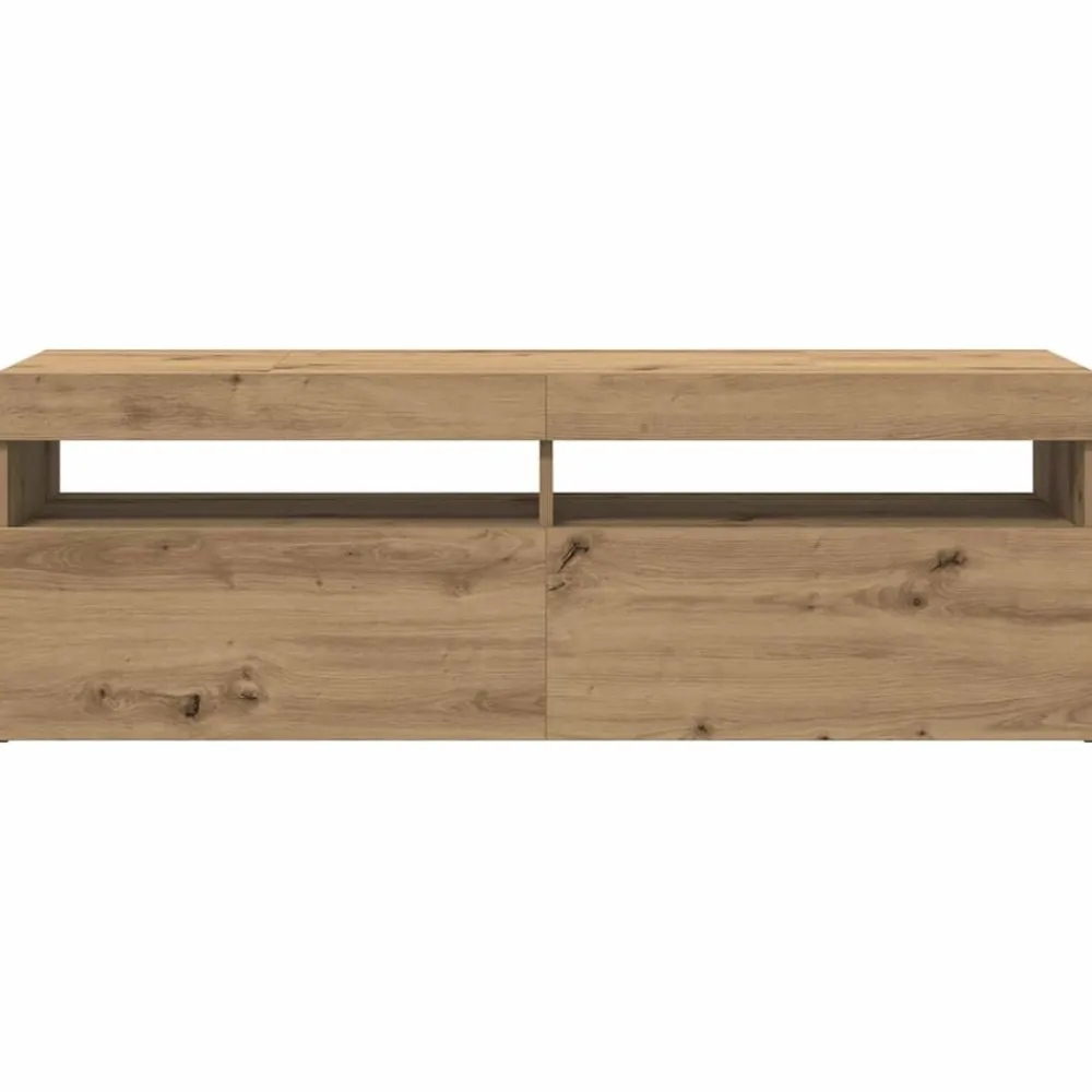 vidaXL Mueble de TV luces LED madera 120x35x40 cm Roble artisan Best