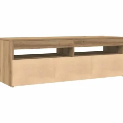 vidaXL Mueble de TV luces LED madera 120x35x40 cm Roble artisan Best