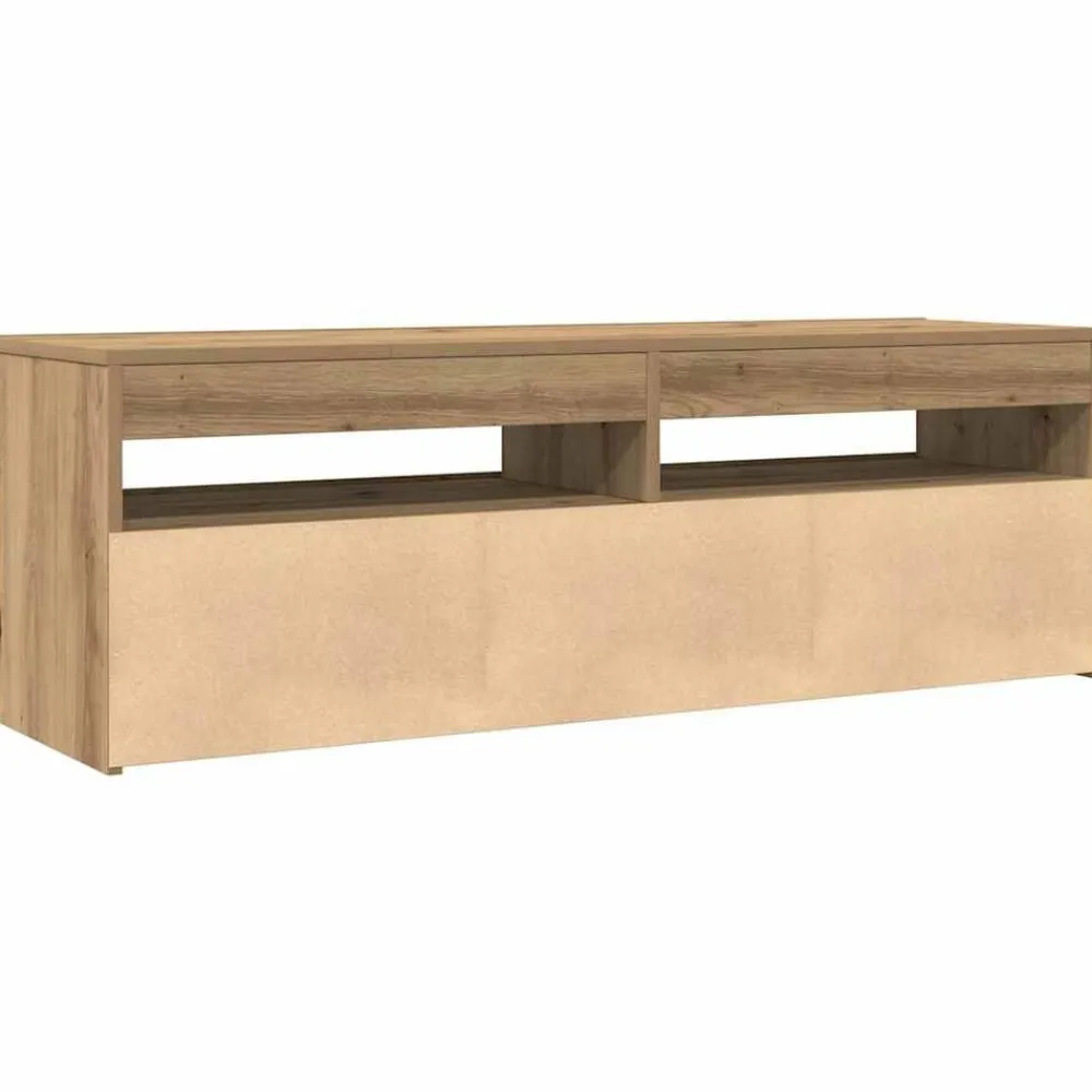 vidaXL Mueble de TV luces LED madera 120x35x40 cm Roble artisan Best