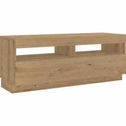 vidaXL Mueble de TV luces LED madera 300x35x40 cm Roble artisan Sale