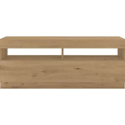 vidaXL Mueble de TV luces LED madera 300x35x40 cm Roble artisan Sale