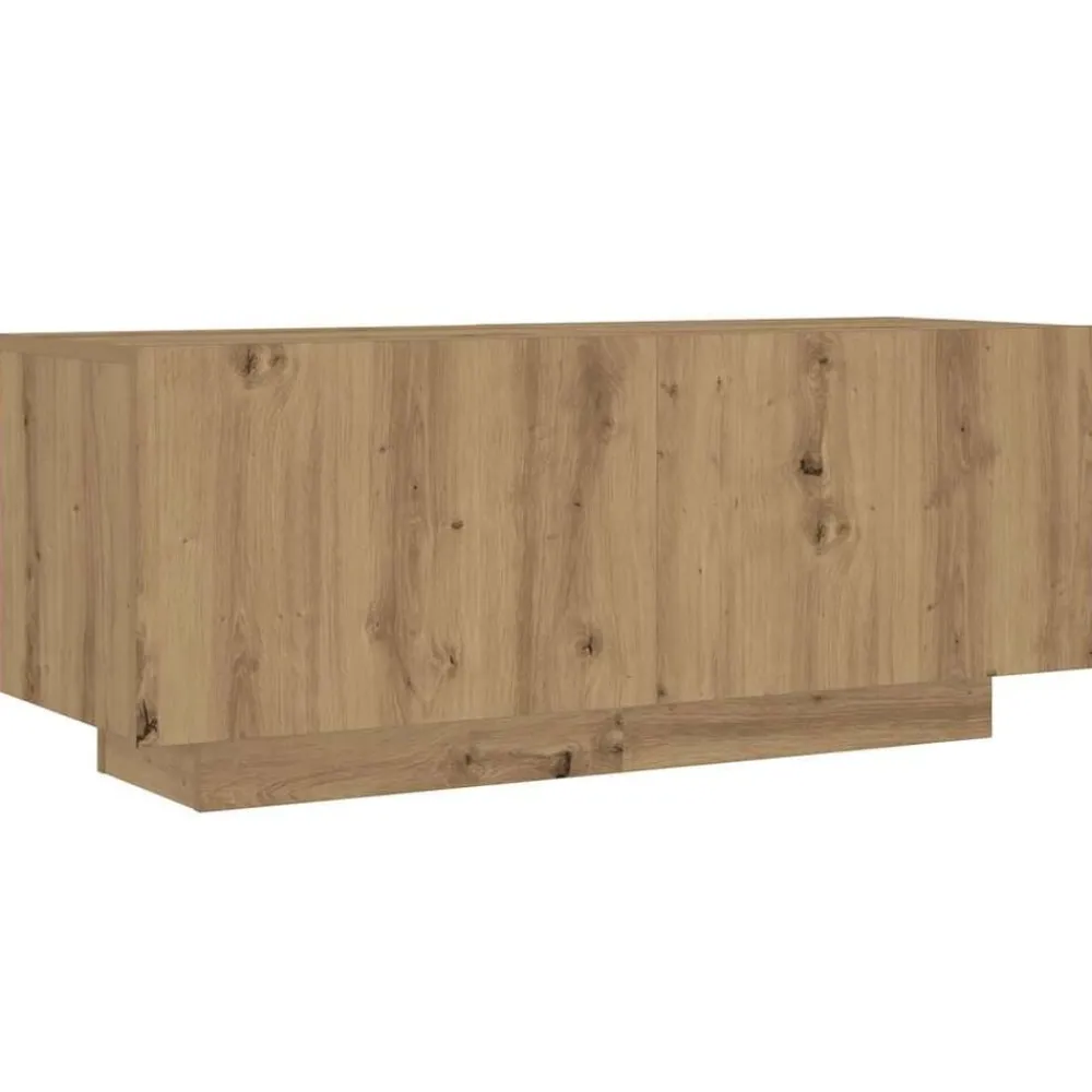 vidaXL Mueble de TV luces LED madera 300x35x40 cm Roble artisan Sale