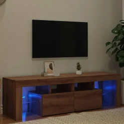 vidaXL Muebles Tv-Mueble de TV luces LED madera 140x36,5x40 cm