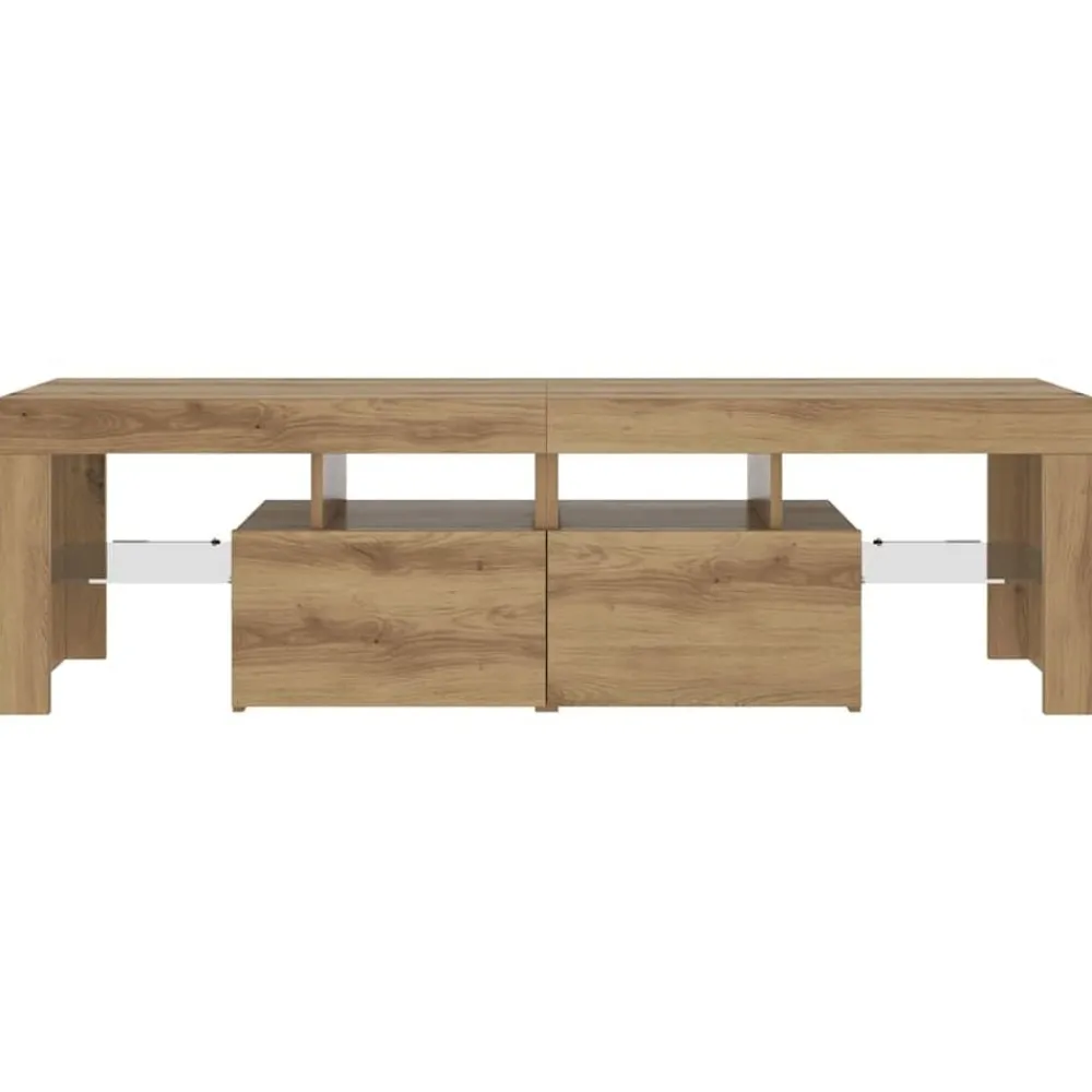 vidaXL Muebles Tv-Mueble de TV luces LED madera 140x36,5x40 cm