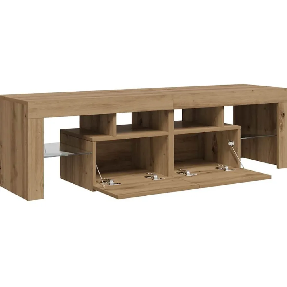 vidaXL Muebles Tv-Mueble de TV luces LED madera 140x36,5x40 cm
