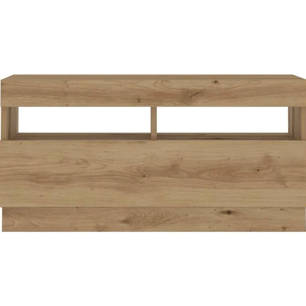 vidaXL Mueble de TV luces LED madera 260x35x40 cm Roble artisan Clearance