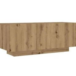 vidaXL Mueble de TV luces LED madera 260x35x40 cm Roble artisan Clearance