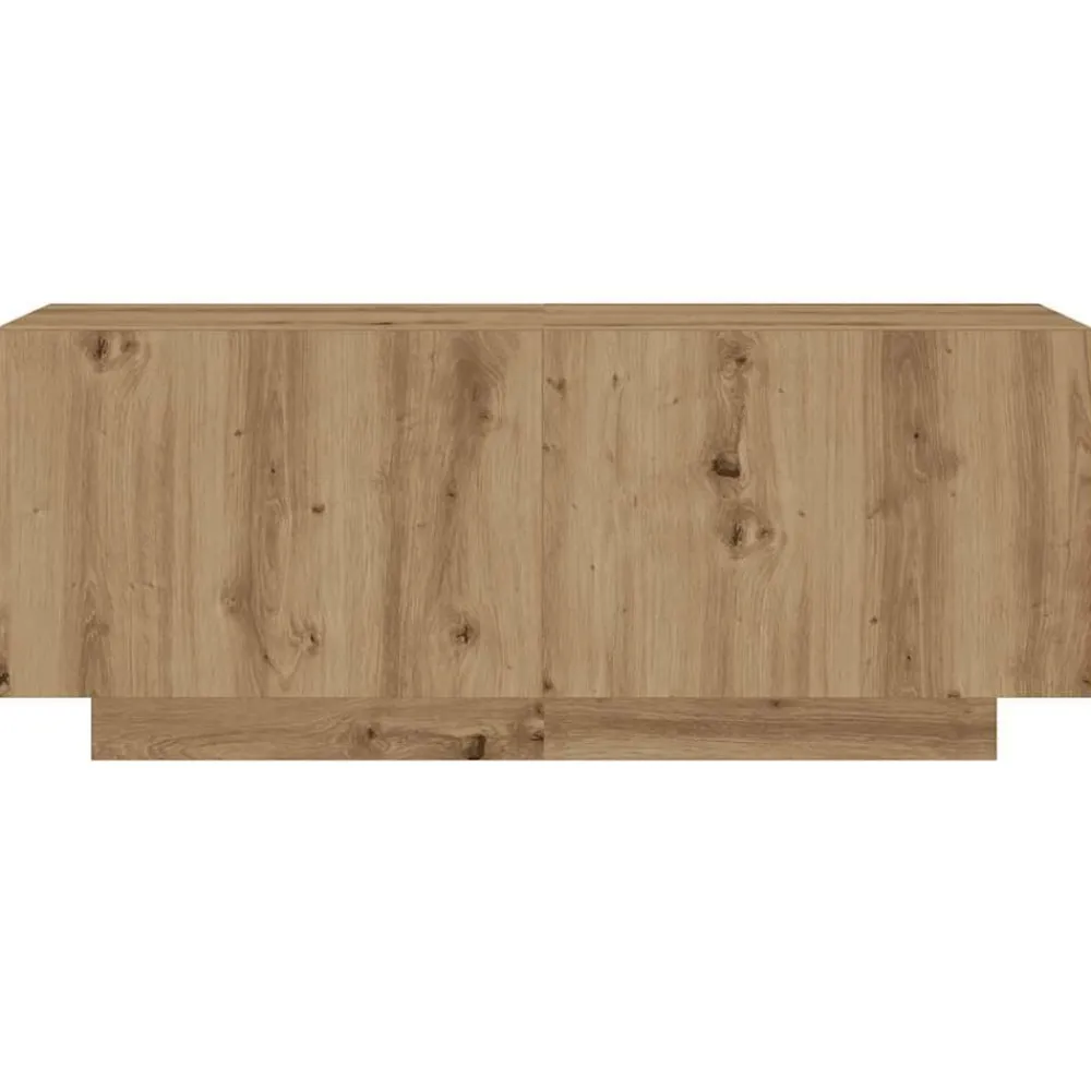 vidaXL Mueble de TV luces LED madera 260x35x40 cm Roble artisan Clearance