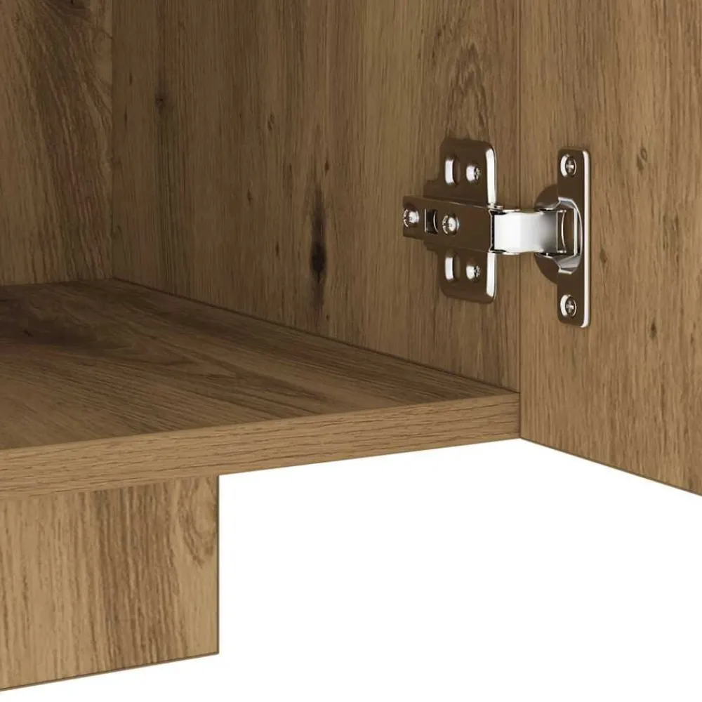 vidaXL Mueble de TV luces LED madera 160x35x40 cm Roble artisan Outlet