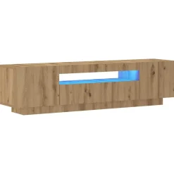 vidaXL Mueble de TV luces LED madera 160x35x40 cm Roble artisan Outlet