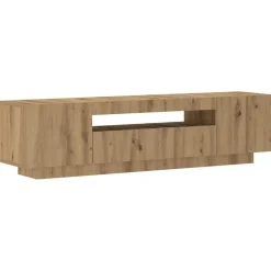 vidaXL Mueble de TV luces LED madera 160x35x40 cm Roble artisan Outlet