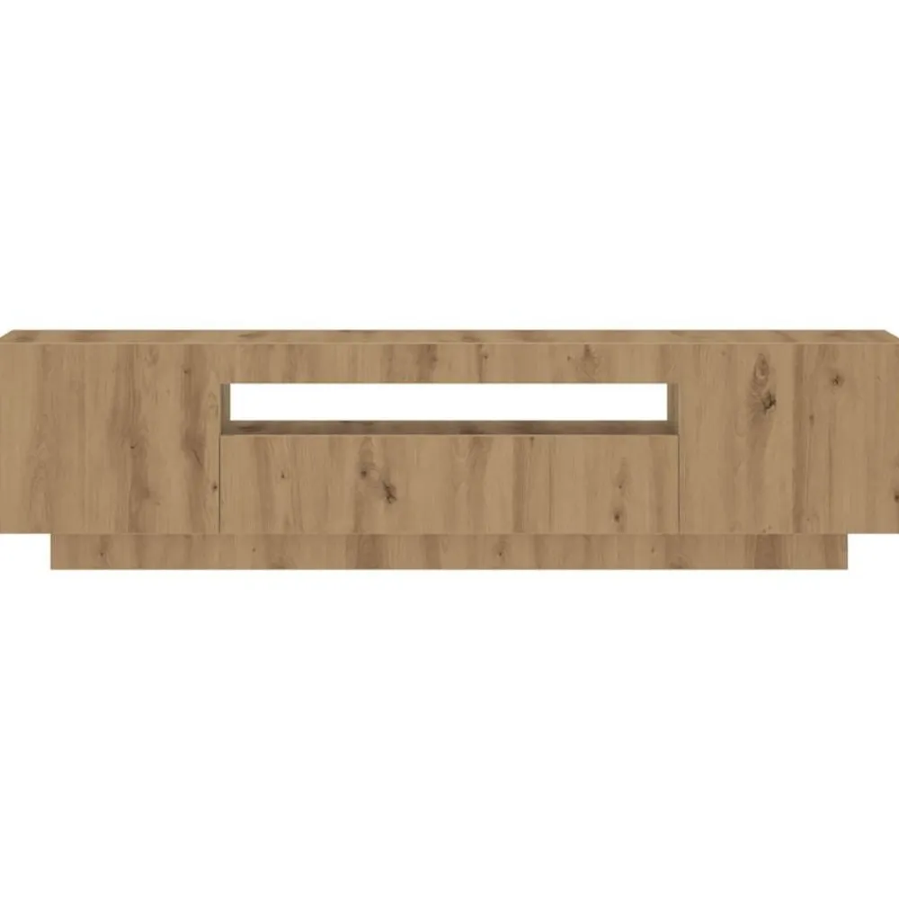vidaXL Mueble de TV luces LED madera 160x35x40 cm Roble artisan Outlet