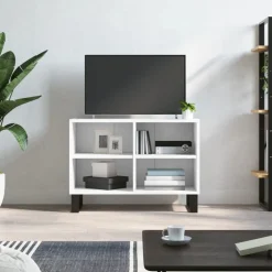 vidaXL Mueble de TV madera de ingeniería 69,5x30x50 cm Blanco