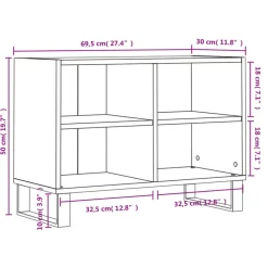vidaXL Mueble de TV madera de ingeniería 69,5x30x50 cm Blanco