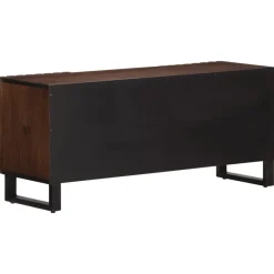 vidaXL Armarios Y Almacenamiento-Mueble de TV madera maciza mango marrón 100x34x46 cm