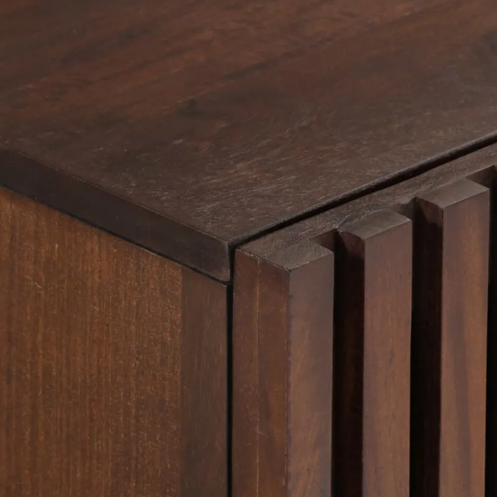 vidaXL Armarios Y Almacenamiento-Mueble de TV madera maciza mango marrón 100x34x46 cm