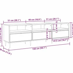vidaXL Mueble de TV 150 x 30 x 45 cm Madera envejecida Outlet
