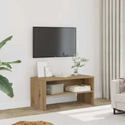 vidaXL Mueble de TV madera de ingeniería roble artesanal 80x40x40 cm Roble artisan New