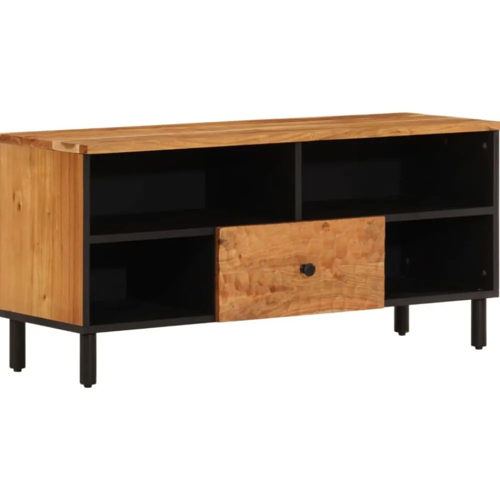vidaXL Muebles Tv-Mueble de TV madera maciza de acacia 100x33x46 cm