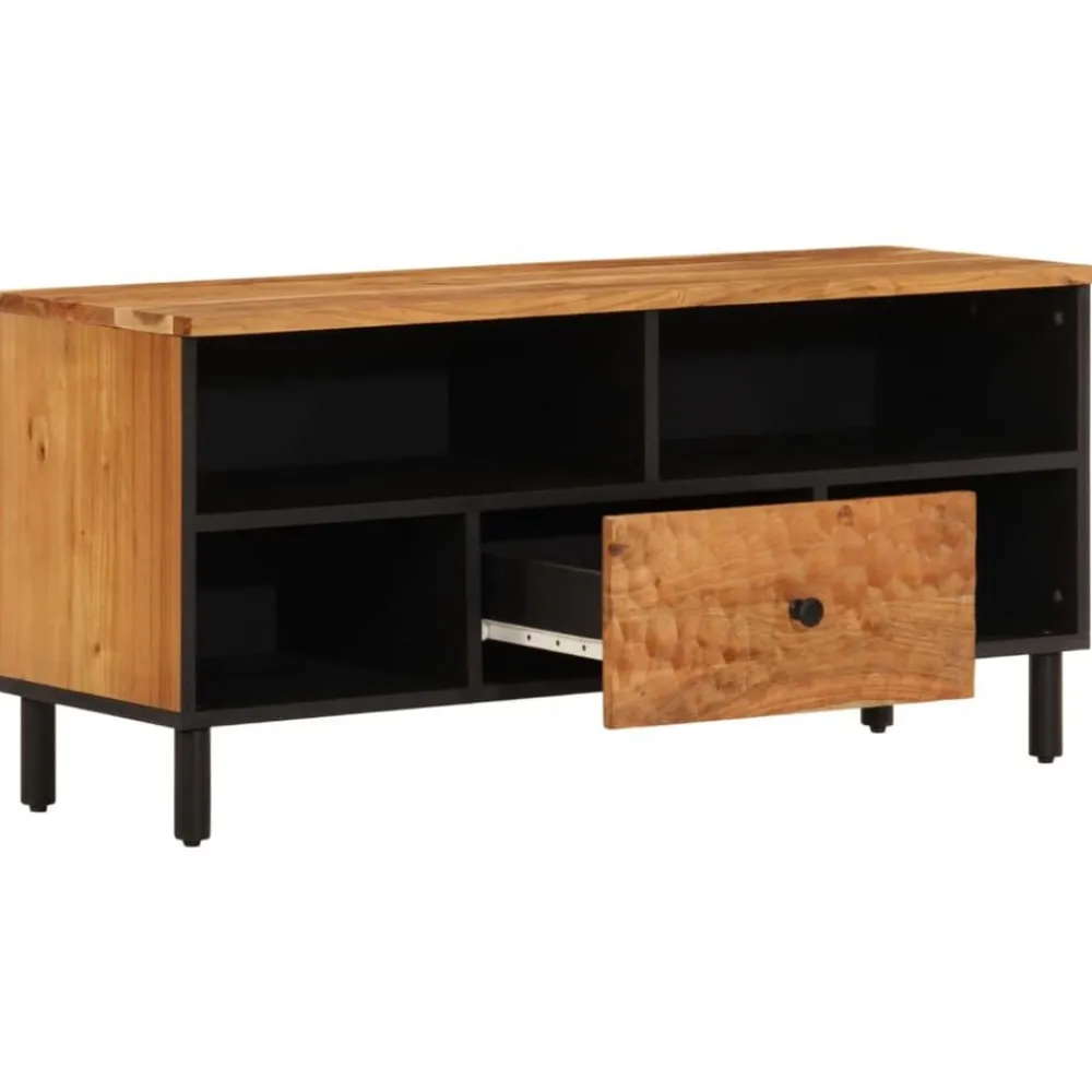 vidaXL Muebles Tv-Mueble de TV madera maciza de acacia 100x33x46 cm