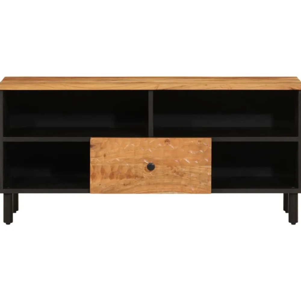vidaXL Muebles Tv-Mueble de TV madera maciza de acacia 100x33x46 cm