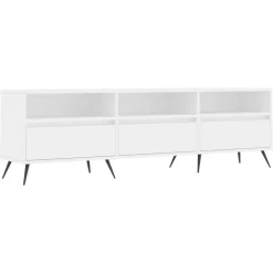 vidaXL Mueble de TV madera contrachapada 150x30x44,5 cm Blanco Sale