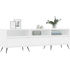 vidaXL Mueble de TV madera contrachapada 150x30x44,5 cm Blanco Sale