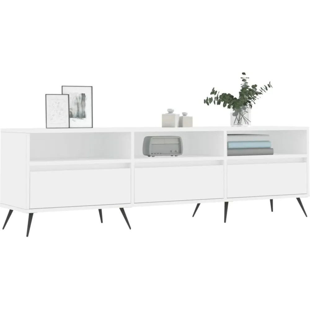 vidaXL Mueble de TV madera contrachapada 150x30x44,5 cm Blanco Sale