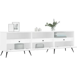 vidaXL Mueble de TV madera contrachapada 150x30x44,5 cm Blanco Sale