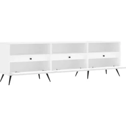vidaXL Mueble de TV madera contrachapada 150x30x44,5 cm Blanco Sale