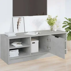 vidaXL Mueble de TV madera contrachapada gris hormigón 102x35,5x36,5cm Gris hormig&oacute;n Sale