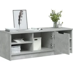 vidaXL Mueble de TV madera contrachapada gris hormigón 102x35,5x36,5cm Gris hormig&oacute;n Sale