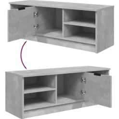 vidaXL Mueble de TV madera contrachapada gris hormigón 102x35,5x36,5cm Gris hormig&oacute;n Sale