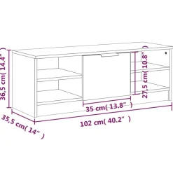 vidaXL Mueble de TV madera contrachapada gris hormigón 102x35,5x36,5cm Gris hormig&oacute;n Sale