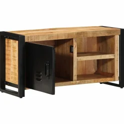 vidaXL Mueble de TV madera maciza de mango rugosa 80x30x40 cm Discount